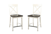 24" Tall Bar Stools (Set of 2) - Brown / White - R&R Furniture Gallery (Fountain Valley, CA)