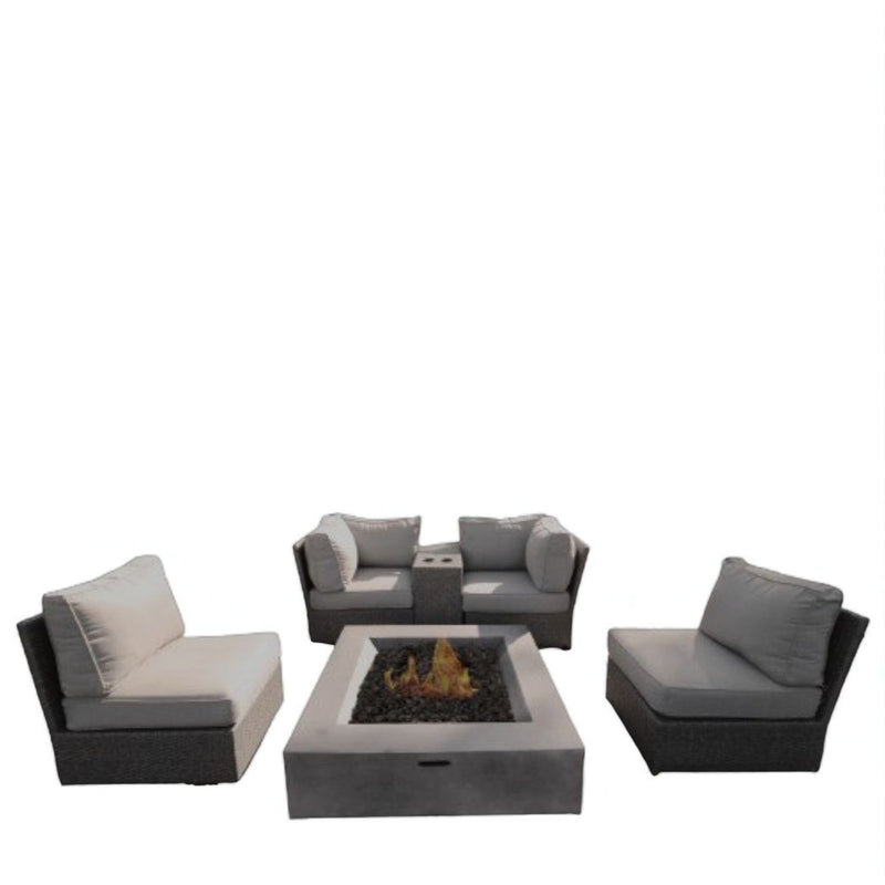 Contemporary Patio Seating Set With Fire Pit - R&R Furniture Gallery (Fountain Valley, CA)