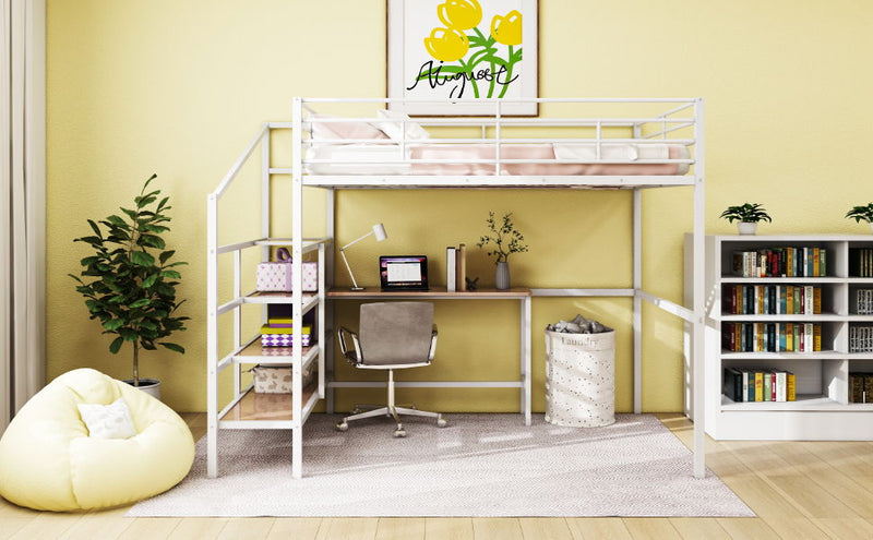 Loft Bed With Desk And Lateral Storage Ladder - R&R Furniture Gallery (Fountain Valley, CA)