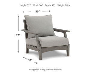 Visola - Lounge Chair w/Cushion (Set of 2) - Gray - R&R Furniture Gallery (Fountain Valley, CA)