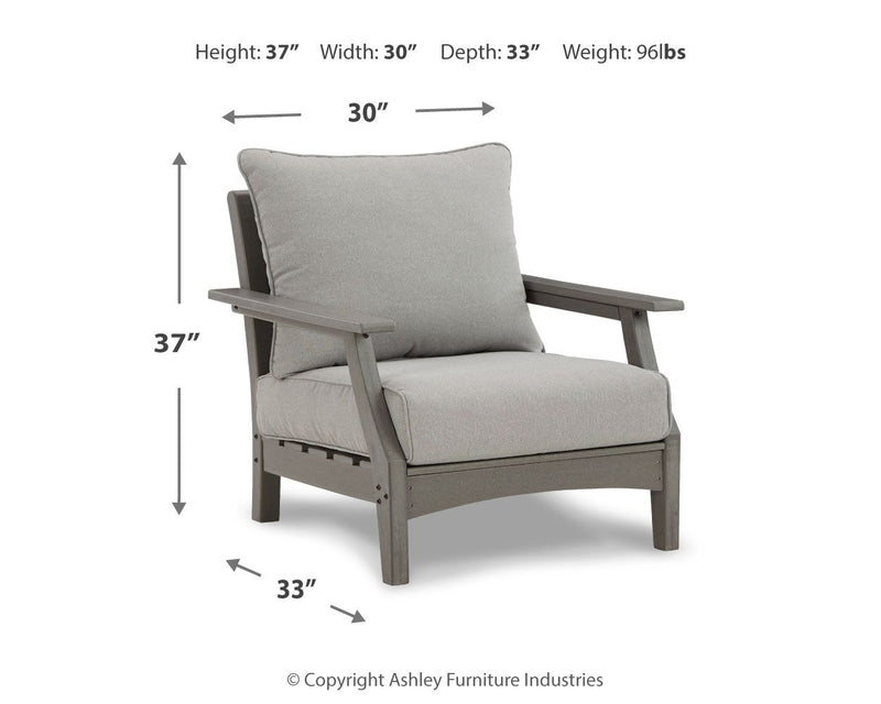 Visola - Lounge Chair w/Cushion (Set of 2) - Gray - R&R Furniture Gallery (Fountain Valley, CA)