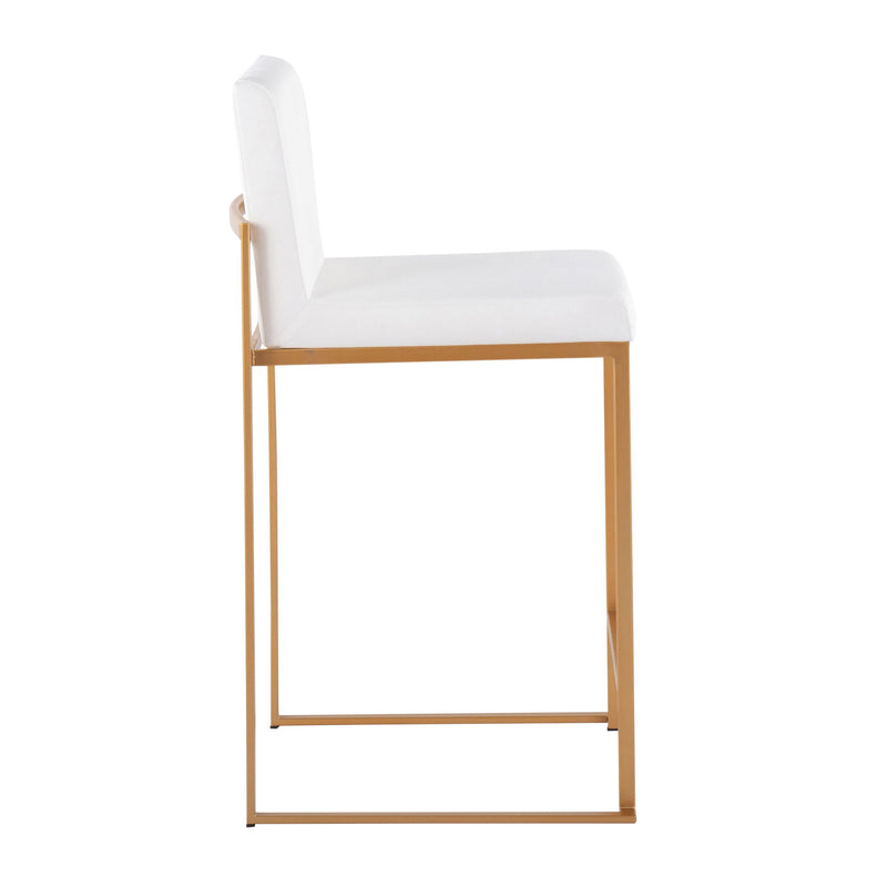 Lumi Source Fuji contemporary high back stylish counter stool with sleek design and dark wood finish, perfect for modern kitchen counters.
