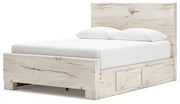 Signature Design by Ashley Lawroy panel bed with built-in storage drawers, showcasing a modern bedroom furniture piece.