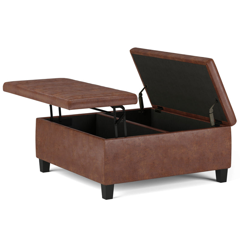 Ellis - Coffee Table Storage Ottoman Contemporary Design - R&R Furniture Gallery (Fountain Valley, CA)