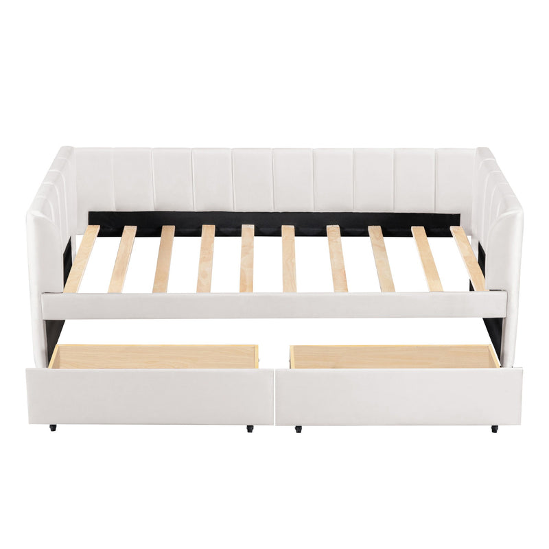 Upholstered Daybed With Ergonomic Design Backrest - R&R Furniture Gallery (Fountain Valley, CA)
