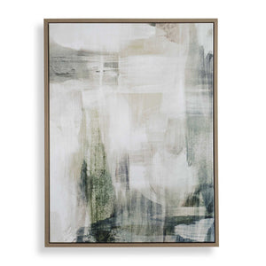 Subliminal Drift - Framed Modern Art - Black / Brown / Gray / Green / White