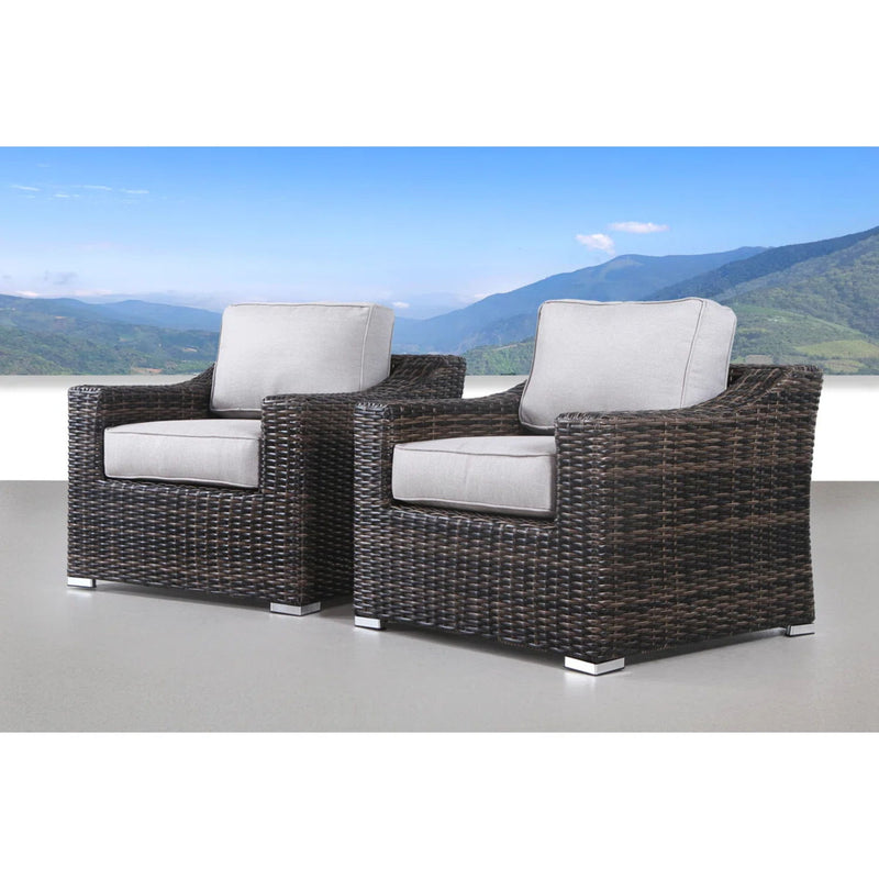 Modern Patio Chair With Cushions (Set of 2) - Brown - R&R Furniture Gallery (Fountain Valley, CA)