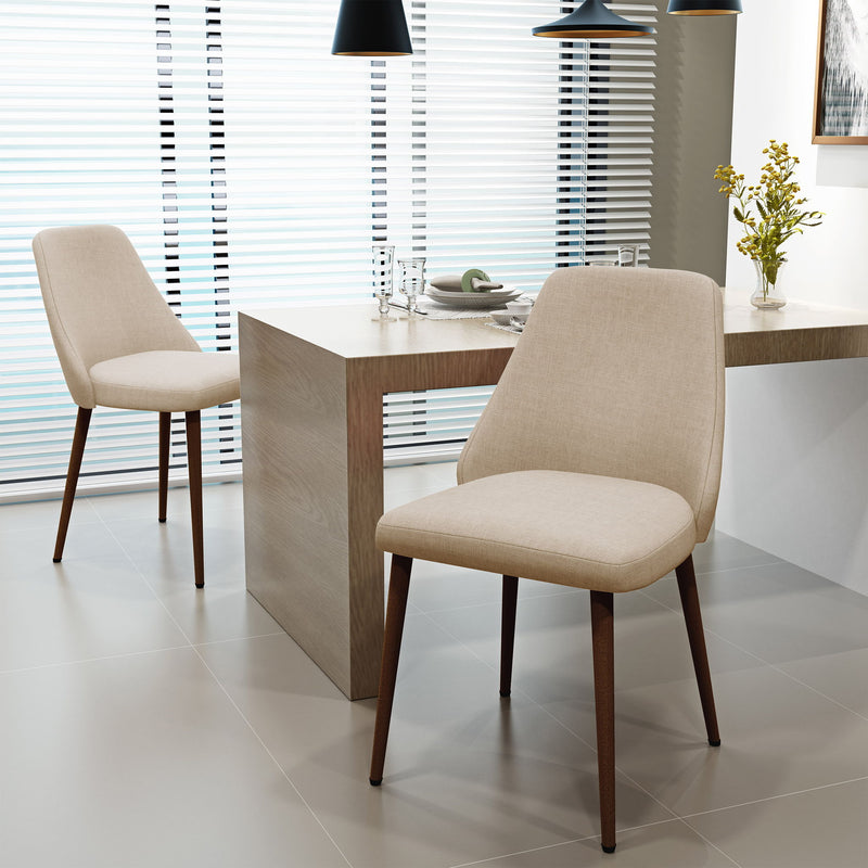 Modern Dining Chair With Iron Legs And Wood Finish - R&R Furniture Gallery (Fountain Valley, CA)