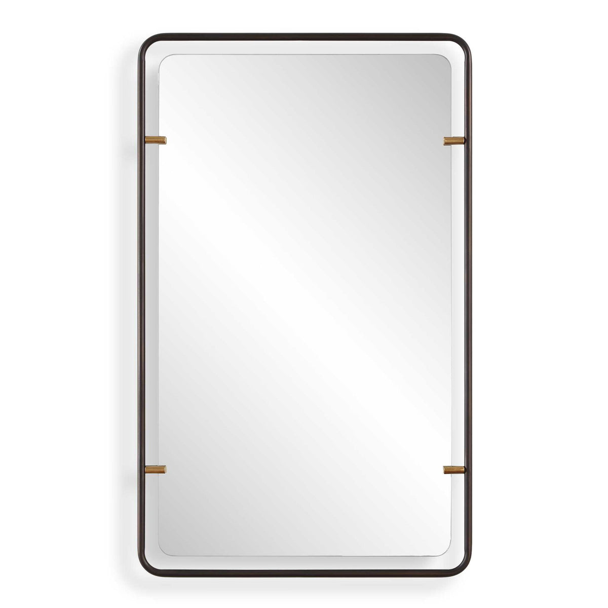 Mirror - Lightly Distressed Bronze With Gold Leaf Accents