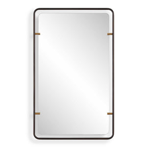 Mirror - Lightly Distressed Bronze With Gold Leaf Accents