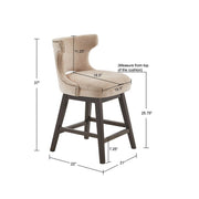 360 Degree Swivel Counter Stool With Silver Detailing - R&R Furniture Gallery (Fountain Valley, CA)
