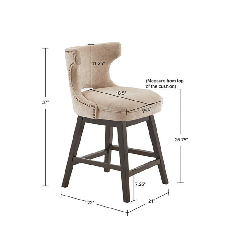 360 Degree Swivel Counter Stool With Silver Detailing - R&R Furniture Gallery (Fountain Valley, CA)