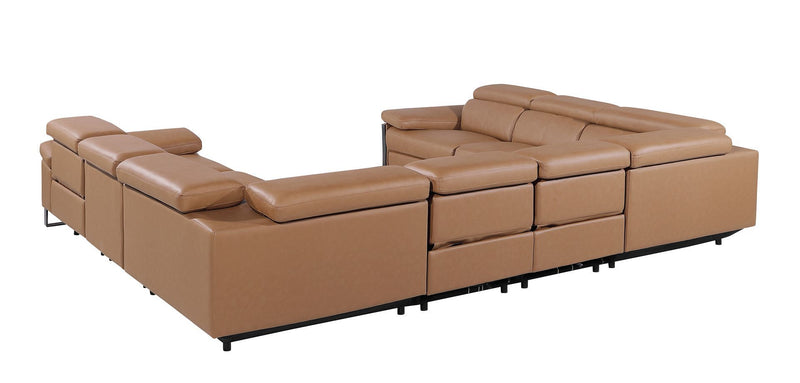 1246 - 8-Piece U-Shaped Modular Power Reclining Sectional With 4 Power Recliners And Power Headrests