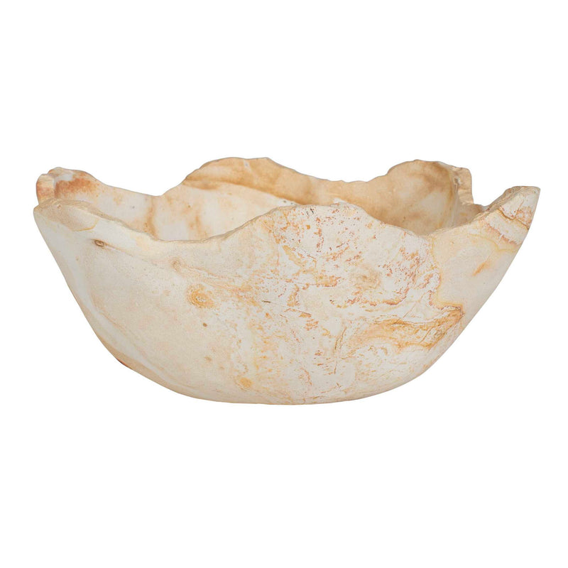 Sahara - Bloom Indoor-Outdoor Stone Bowl - Russet / Ivory / Sand