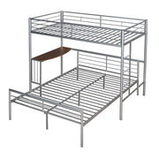 DreamHaus bunk bed with desk, ladder, and quality slats in a bedroom setting, showcasing a sturdy design and functional space-saving features.