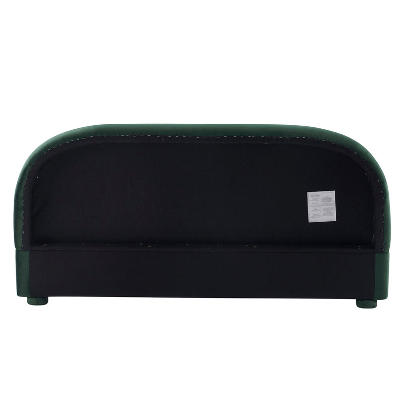 Upholstered Simple Modern Bedroom Bed With Curved Headboard - R&R Furniture Gallery (Fountain Valley, CA)