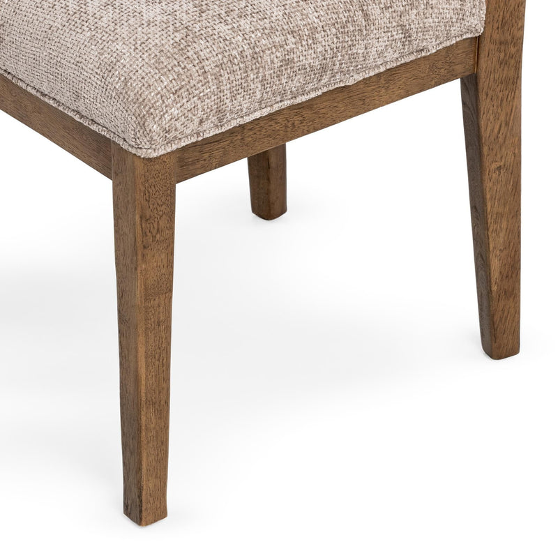 Set of two Classic Home Arima dining chairs with wooden legs and upholstered seats, modern design for dining room decor.