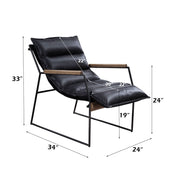 Luberzo - Accent Chair - Distress Espresso Top Grain Leather & Matt Iron - R&R Furniture Gallery (Fountain Valley, CA)
