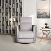 Lawson - Swivel Glider Suede Recliner Chair - Latte - R&R Furniture Gallery (Fountain Valley, CA)