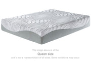 Sierra Sleep® by Ashley 8-inch Bonnell Hybrid Mattress showing a close-up of the mattress surface with quilted top and hybrid construction