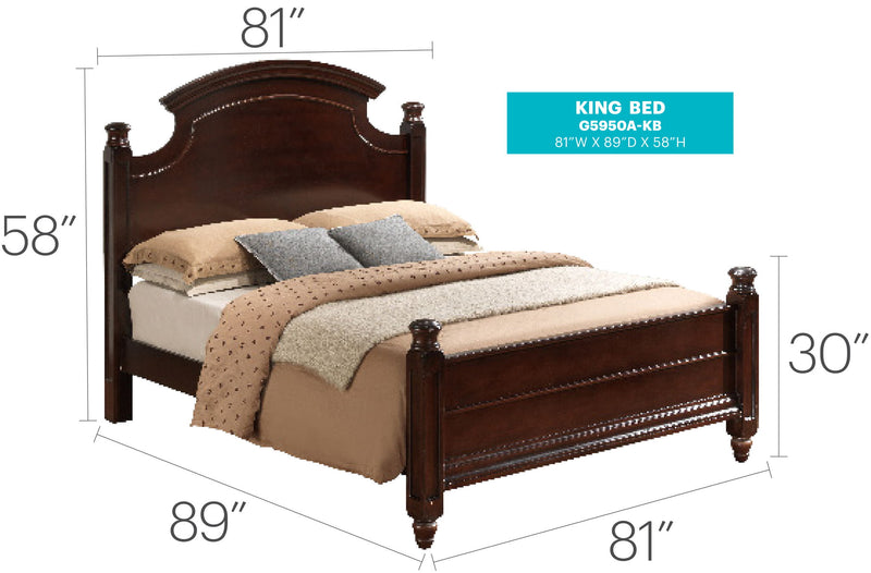 Bed Hand Carved Traditional - R&R Furniture Gallery (Fountain Valley, CA)
