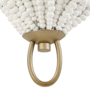 Uttermost Biddeford 1-light beaded sconce with gold finish and white accents, featuring a stylish, elegant wall-mounted light fixture.