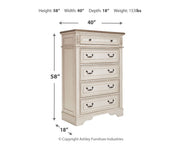 Realyn - Five Drawer Chest - White / Brown / Beige - R&R Furniture Gallery (Fountain Valley, CA)