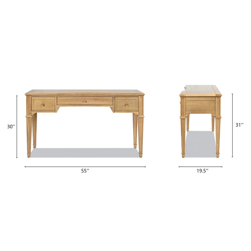 Dauphin - 3 Drawer Executive Desk - R&R Furniture Gallery (Fountain Valley, CA)