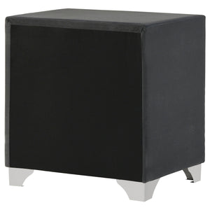 Upholstered 2 Drawer Nightstand With Accents