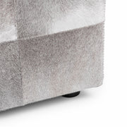Square Sparrow Gray upholstered ottoman from Classic Home's Landyn collection with plush fabric and sturdy wooden legs.
