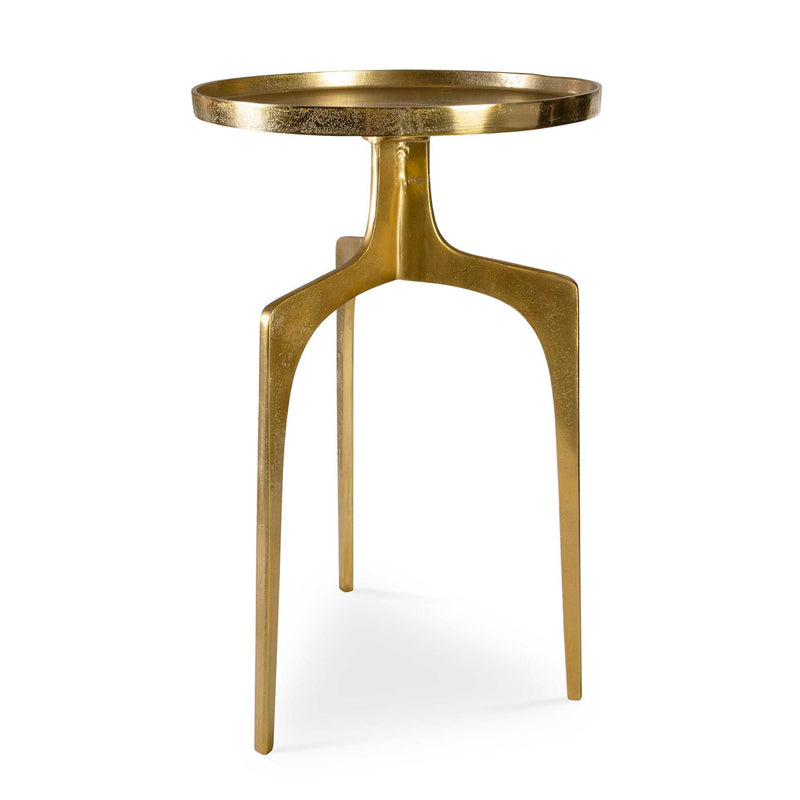 Uttermost Kenna accent table with a sleek round top and modern design, ideal for stylish living room or bedroom decor.