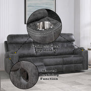 Hirah - Motion Sofa - Dark Gray Polish Microfiber - R&R Furniture Gallery (Fountain Valley, CA)