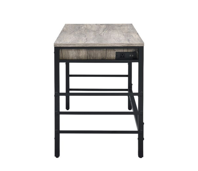 Disho - Writing Desk With USB - Light Weathered Oak & Black - R&R Furniture Gallery (Fountain Valley, CA)