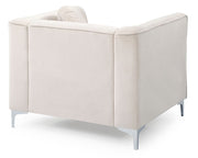 Contemporary sloped armchair by Glory Furniture with plush upholstery and modern design, shown in a stylish living room setting.