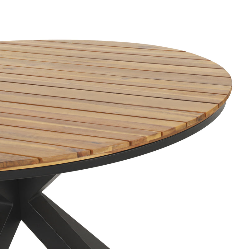 Outdoor Dining Table - Teak / Black - R&R Furniture Gallery (Fountain Valley, CA)