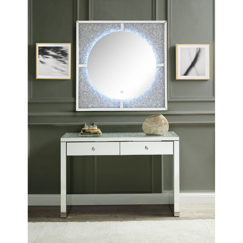Noralie - 32"H Console Table - Mirrored & Faux Diamonds - R&R Furniture Gallery (Fountain Valley, CA)