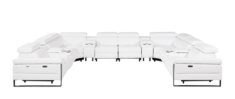 1246 - 12-Piece U-Shaped Modular Power Reclining Sectional With 4 Power Recliners And Power Headrests
