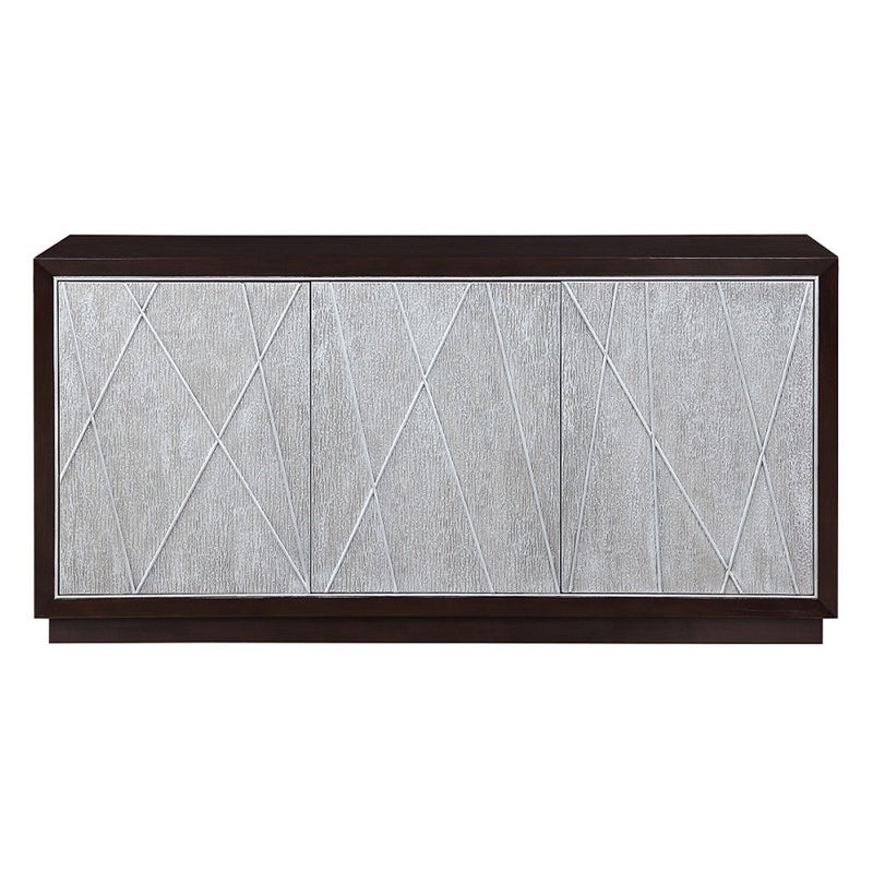 Geranio - Console Cabinet - Metallic Silver & Walnut - R&R Furniture Gallery (Fountain Valley, CA)