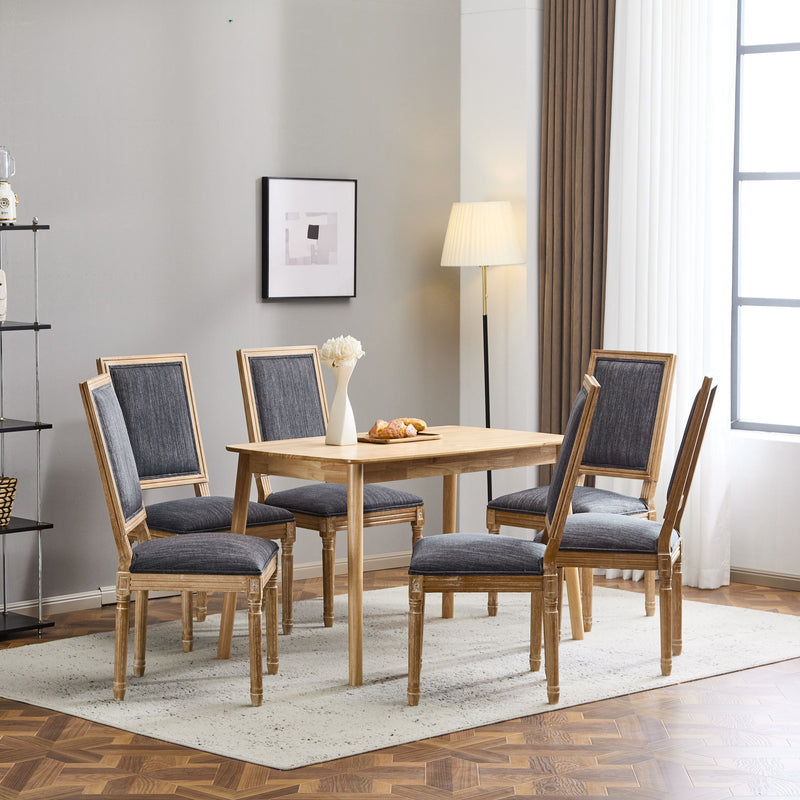 French Country Style Dining Chair With Upholstered Seating And Fluted Legs - R&R Furniture Gallery (Fountain Valley, CA)