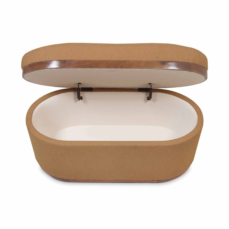 Olivier - Boucle Oval Storage Ottoman - R&R Furniture Gallery (Fountain Valley, CA)