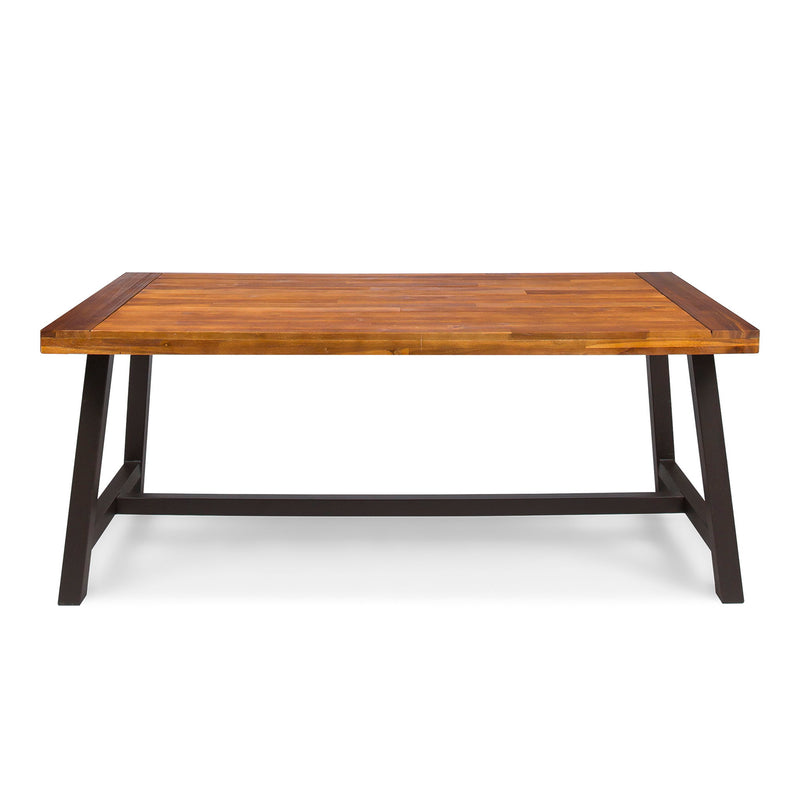 Outdoor Sandblast Finish Acacia Wood Dining Table - R&R Furniture Gallery (Fountain Valley, CA)