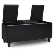 Avalon - Tray Storage Ottoman With Lift Up Lids - Midnight Black - R&R Furniture Gallery (Fountain Valley, CA)