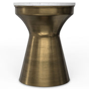 Raquel - Side Table - Antique Brass / White - R&R Furniture Gallery (Fountain Valley, CA)