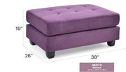 Contemporary upholstered ottoman by Glory Furniture featuring a chic, modern design with plush fabric and sleek legs.