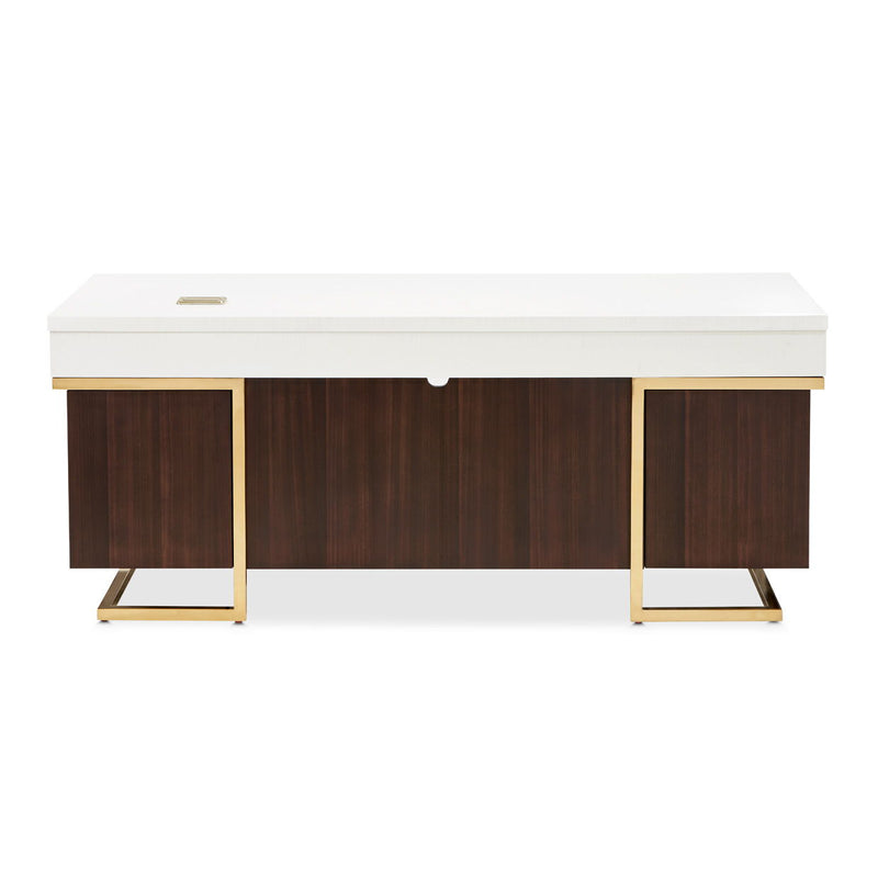 Belmont Place - Desk - White / Dark Brown - R&R Furniture Gallery (Fountain Valley, CA)