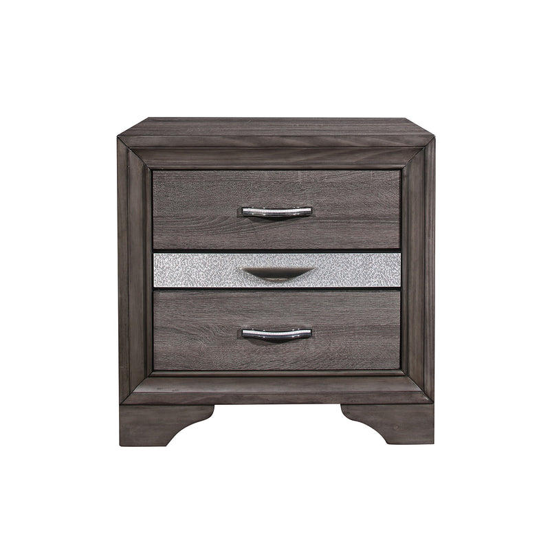 Ryder - Sparkle Nightstand - Gray - R&R Furniture Gallery (Fountain Valley, CA)