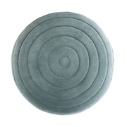 Simpli-Home Vivienne upholstered round accent pouf with soft fabric and plush cushioning, perfect for living room seating or decor.