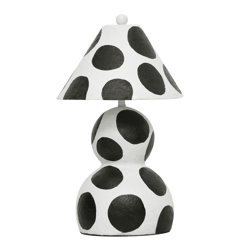 Lerici - Papier Mache Table Lamp - Black And White - R&R Furniture Gallery (Fountain Valley, CA)