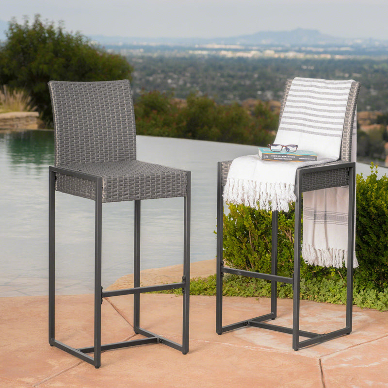 Outdoor Barstool With Hand Crafted Details (Set of 2) - R&R Furniture Gallery (Fountain Valley, CA)