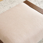 Sleek And Stylish Ottoman Polyester With Rubberwood Legs - Beige - R&R Furniture Gallery (Fountain Valley, CA)
